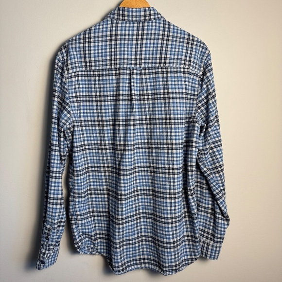 Roots Men's Flannel Long Sleeve Plaid Button Up Shirt Blue Size X-Large Western - Picture 6 of 15